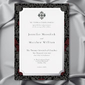 Elegante gotische Moody Botanische bruiloft Folie Uitnodiging