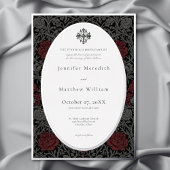 Elegante  gotische Moody Botanische bruiloft Folie Uitnodiging