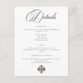 Elegante gotische Moody Botanische bruiloft Informatiekaartje (Voorkant)