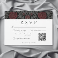 Elegante  gotische Moody Botanische bruiloft QR