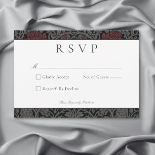 Elegante  gotische Moody Botanische bruiloft RSVP Kaartje
