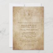 Elegante  gotische ouderdom papier Halloween Party Kaart (Voorkant)