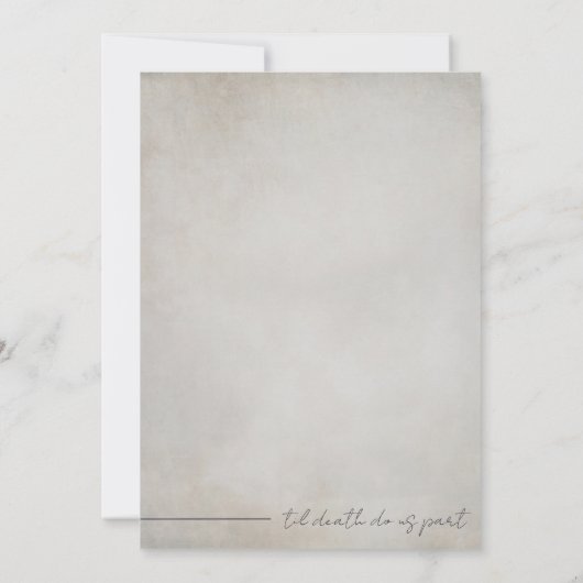 Elegante Gotische Paarse Waterverf Bloemenbruiloft Kaart (Achterkant)