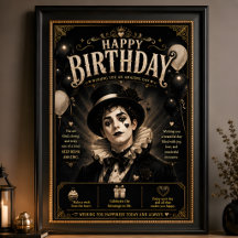 Elegante Gotische Pierrot Verjaardag