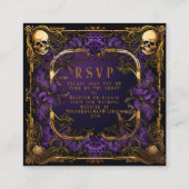 Elegante Gotische QR Code Bruiloft RSVP Informatiekaartje (Achterkant)