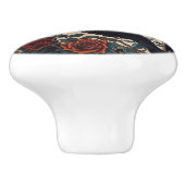 Elegante gotische raven met Rozen Keramische Knop (Zijkant)