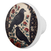 Elegante gotische raven met Rozen Keramische Knop (Rechts)