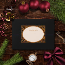 Elegante gotische retouradres-envelop