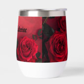 Elegante Gotische Rode Rozen Aangepaste Naam (Links)