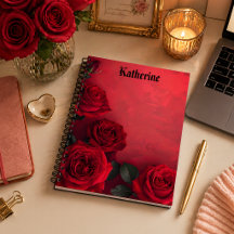 Elegante Gotische Rode Rozen Aangepaste Naam