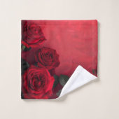 Elegante Gotische Rode Rozen Bad Handdoek (Wasdoekje)