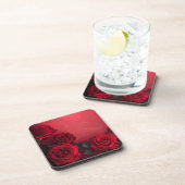 Elegante Gotische Rode Rozen Bier Onderzetter (Rechterzijde)
