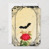 Elegante gotische rode rozen redden de datum kaart (Achterkant)