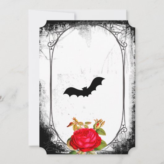 Elegante gotische rode rozen redden de datum kaart (Achterkant)