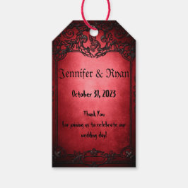 Elegante Gotische Roestige Rood Cadeaulabel