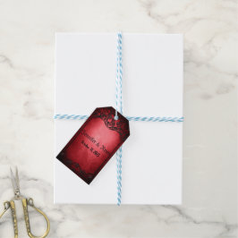 Elegante Gotische Roestige Rood Cadeaulabel