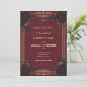 Elegante Gotische Romance bruiloft Save The Date (Staand voorkant)