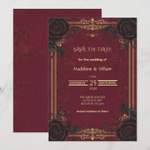 Elegante Gotische Romance bruiloft Save The Date (Voorkant / Achterkant)