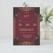 Elegante Gotische Romantische Bruiloft RSVP Kaartje (Staand voorkant)