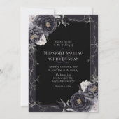 Elegante Gotische Rozen Bruiloft Kaart (Voorkant)