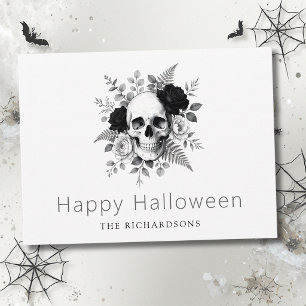 Elegante Gotische Schedel Halloween Briefkaart