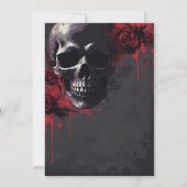 Elegante Gotische Schedel & Rozen bruiloft Kaart (Achterkant)