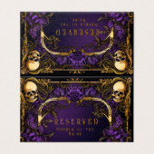 Elegante Gotische Schedel & Rozen Trouwplaats Kaar Kaart (Buitenkant ongevouwen)