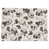 Elegante gotische schedels en Rozen Halloween Groot Cadeauzakje (Achterkant)