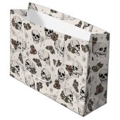 Elegante gotische schedels en Rozen Halloween Groot Cadeauzakje (Voorkant Gekanteld)