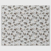 Elegante gotische schedels Halloween Dia de los Mu Cadeaupapier (Vlak)