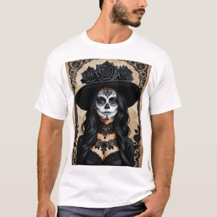 Elegante Gotische Suikerschedel T Shirt  Kunst