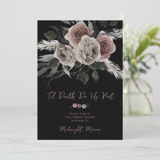 Elegante Gotische tot de dood ons scheidt Bruidsfe Kaart (Staand voorkant)