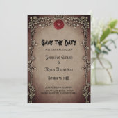 Elegante gotische trouwkaart 'save the date' uitno kaart (Staand voorkant)