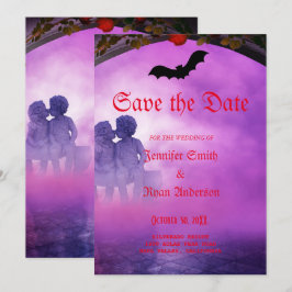 Elegante gotische trouwkaart save the date uitnodi kaart