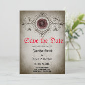 Elegante gotische trouwkaart save the date uitnodi kaart (Staand voorkant)
