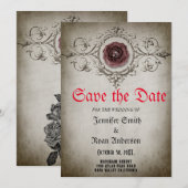 Elegante gotische trouwkaart save the date uitnodi kaart (Voorkant / Achterkant)