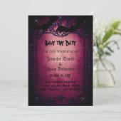 Elegante gotische trouwkaart save the date uitnodi kaart (Staand voorkant)