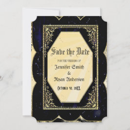 Elegante gotische trouwkaart save the date uitnodi kaart