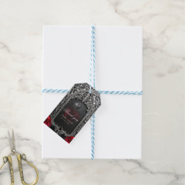 Elegante Gotische Trouwroos Frame Cadeaulabel