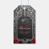 Elegante Gotische Trouwroos Frame Cadeaulabel (Voorkant)
