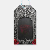 Elegante Gotische Trouwroos Frame Cadeaulabel (Achterkant)
