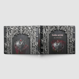 Elegante Gotische Trouwroos Frame  Gastenboek