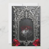 Elegante Gotische Trouwroos Frame Kaart (Achterkant)