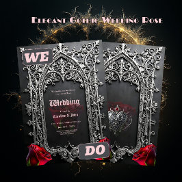 Elegante Gotische Trouwroos Frame  Kaart