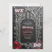 Elegante Gotische Trouwroos Frame  Kaart (Voorkant)