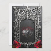Elegante Gotische Trouwroos Frame  Kaart (Achterkant)