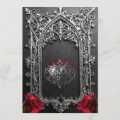Elegante Gotische Trouwroos Frame  Menu (Achterkant)