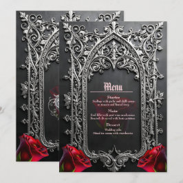 Elegante Gotische Trouwroos Frame  Menu
