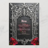 Elegante Gotische Trouwroos Frame  Menu (Voorkant)