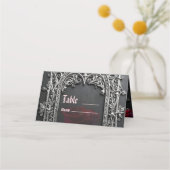 Elegante Gotische Trouwroos Frame Plaatskaartje (Voorkant)